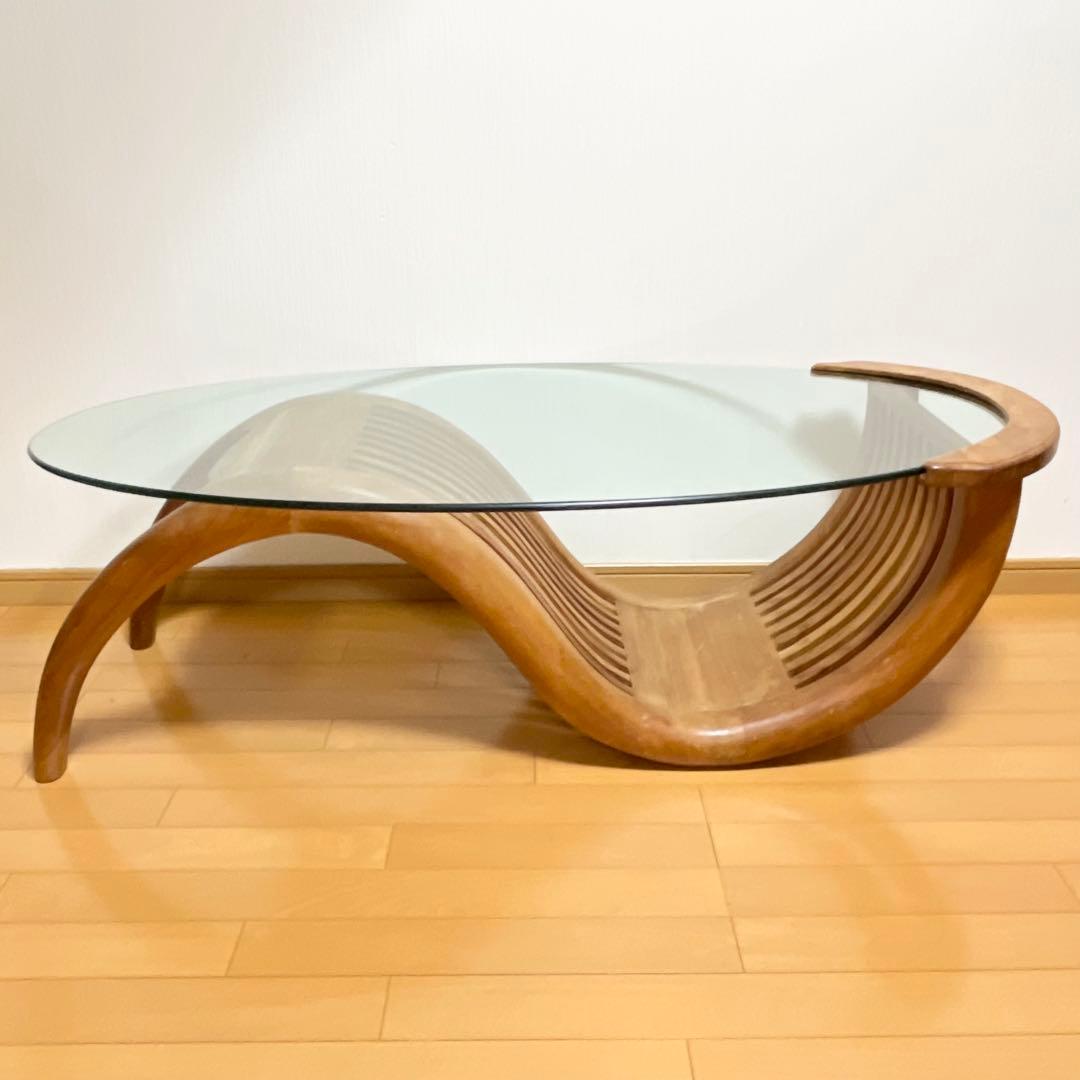 THE CONRAN SHOP ガラスローテーブル ヴィンテージ 木製フレーム