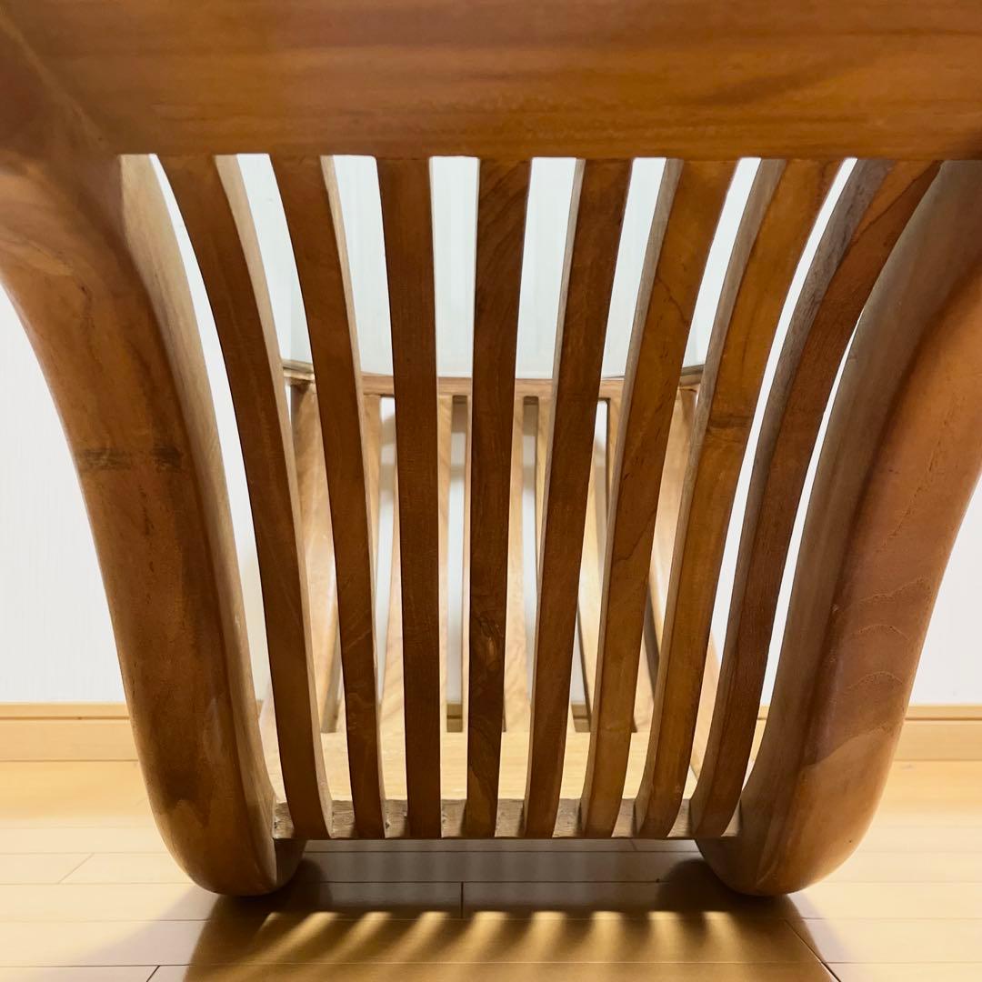 THE CONRAN SHOP ガラスローテーブル ヴィンテージ 木製フレーム