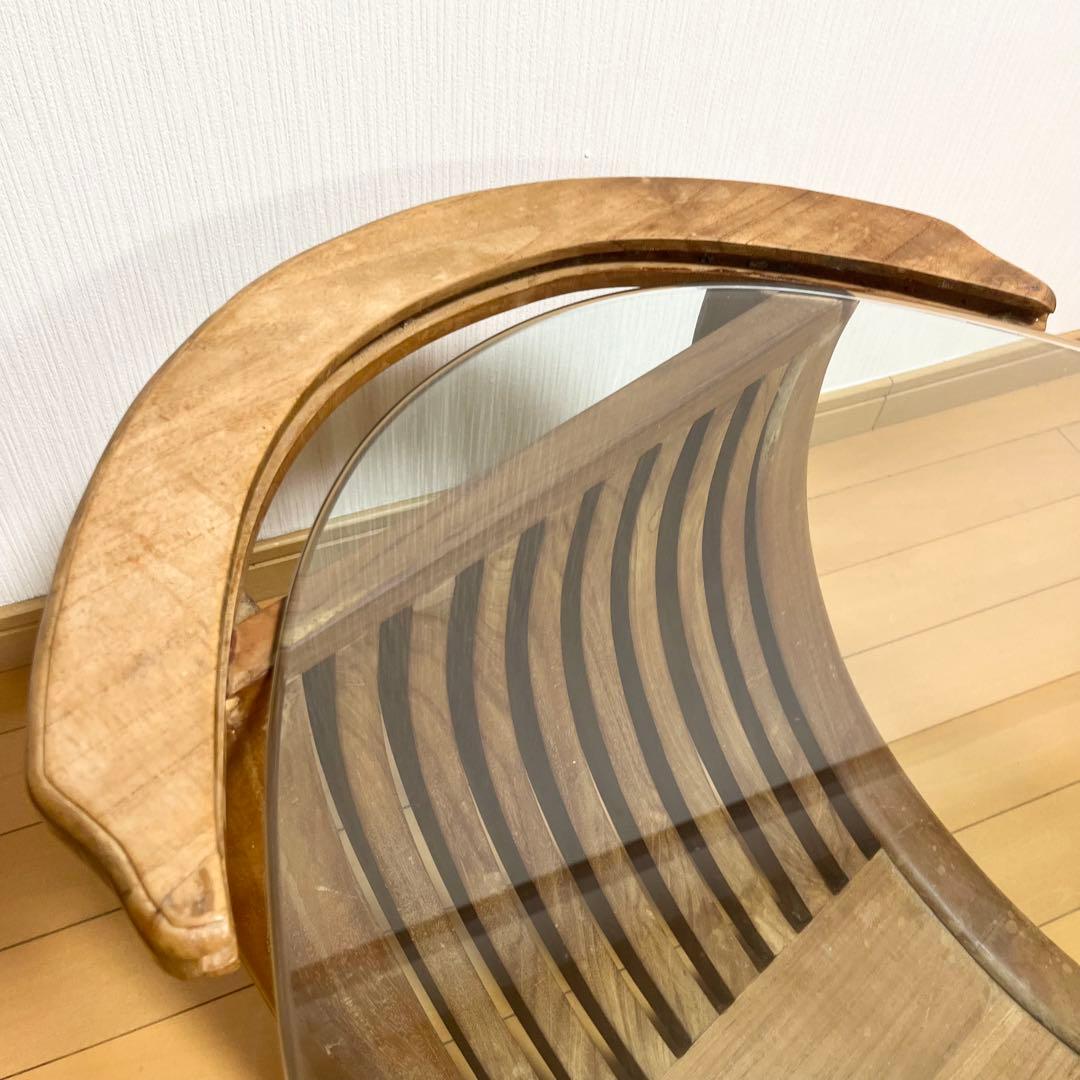 THE CONRAN SHOP ガラスローテーブル ヴィンテージ 木製フレーム