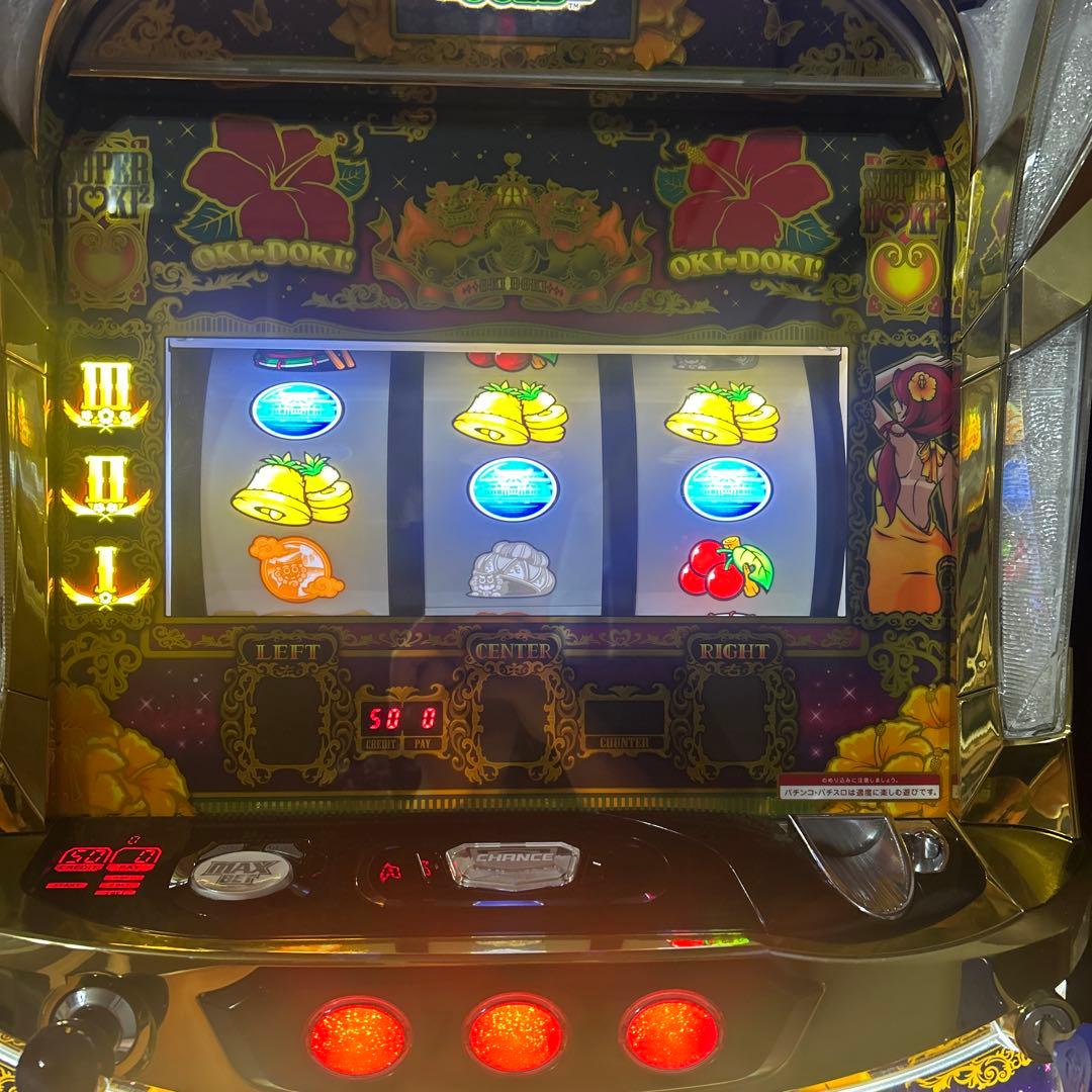 沖ドキゴールド、データーランプ付き。