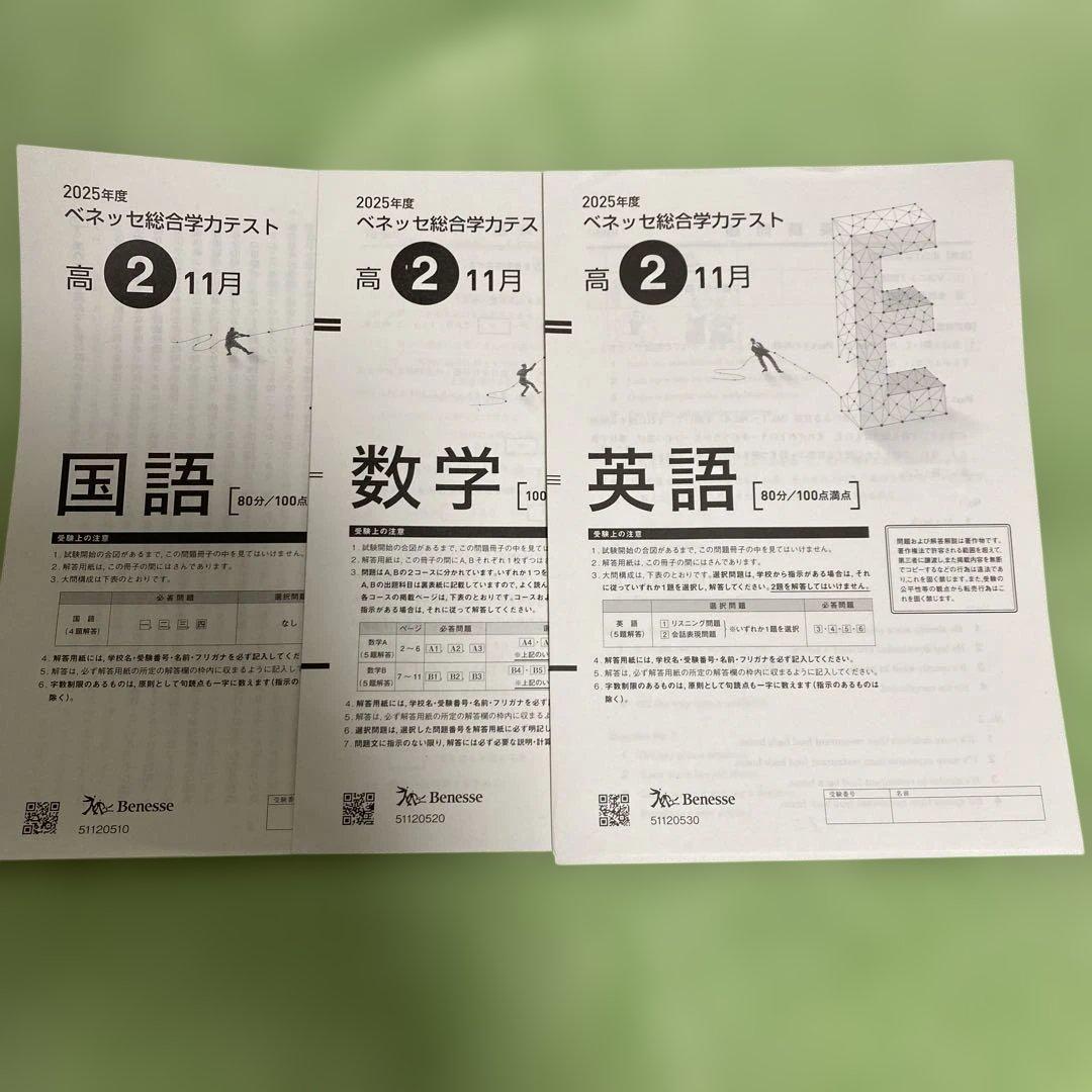 【最新版】2025年度 高2ベネッセ模試 原本11月　(国数英、理科、地歴)