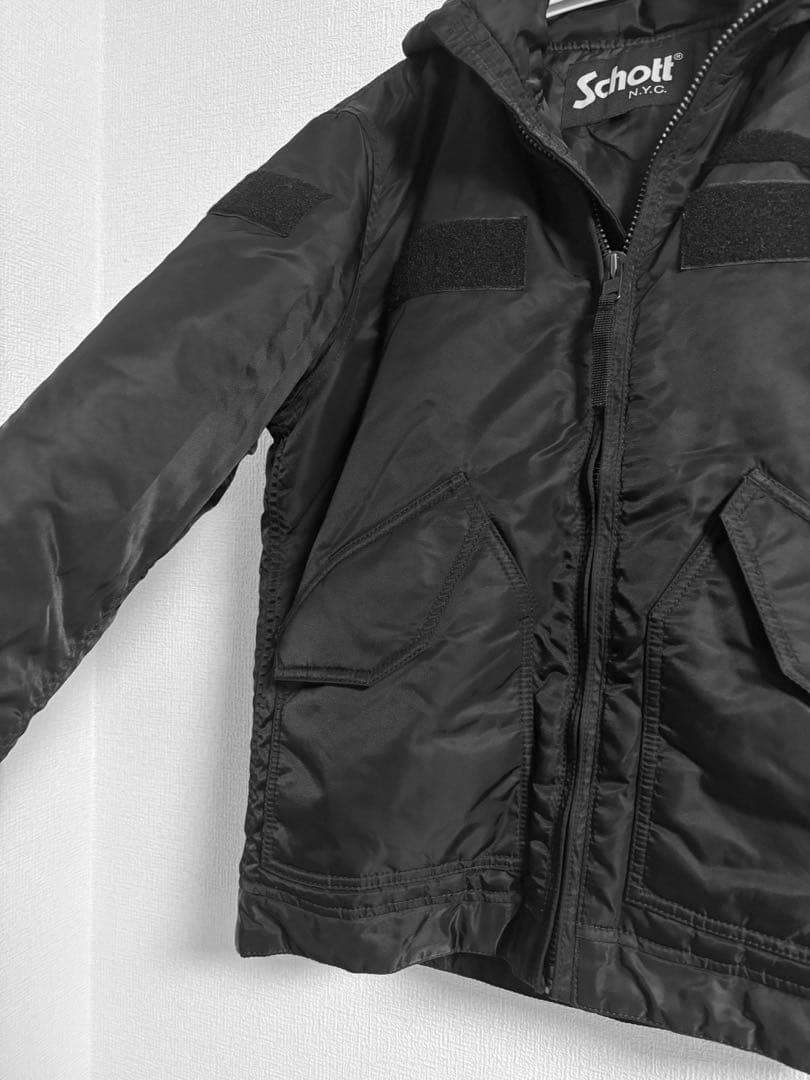 【美品】Schott ブラック MA-1 フライトジャケット S