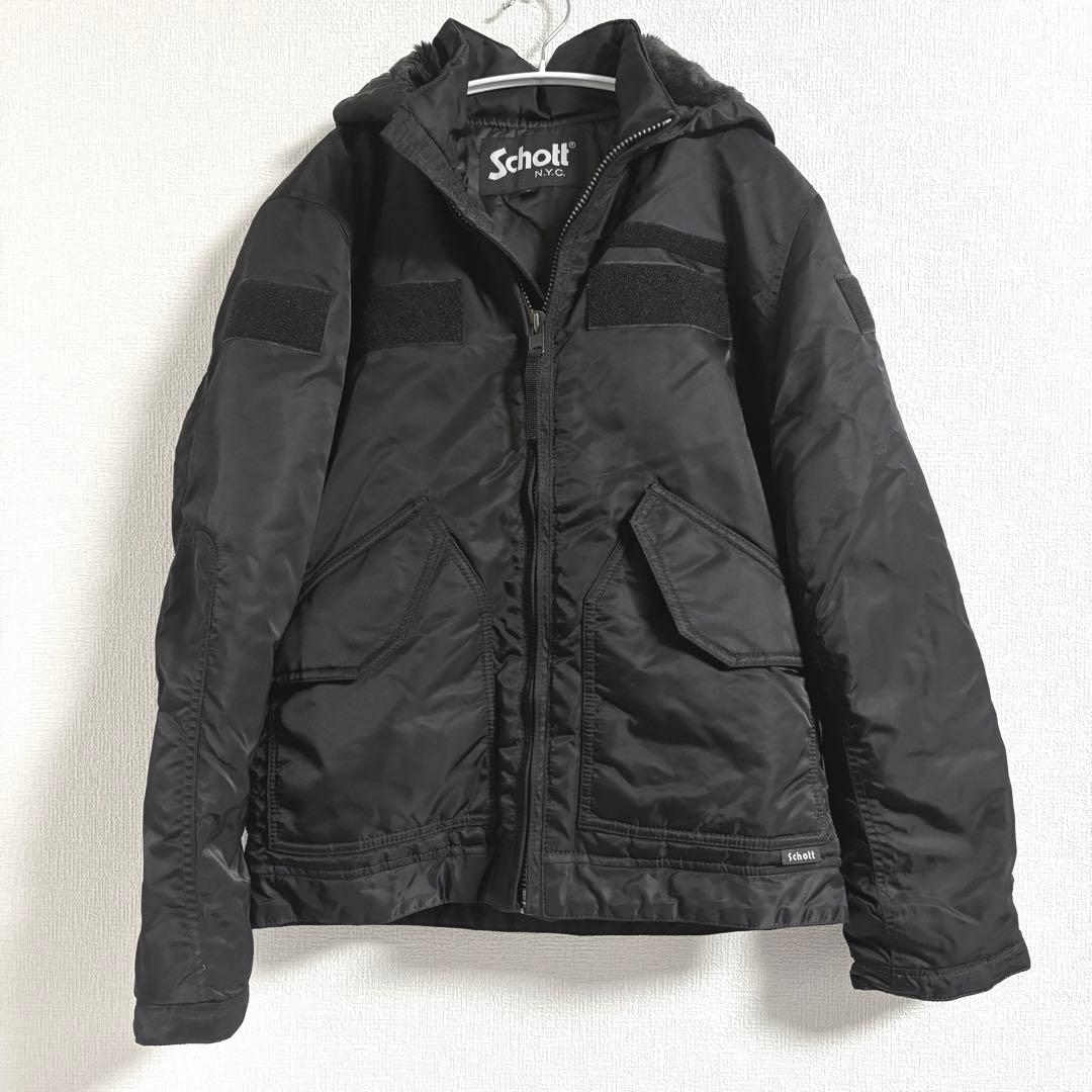 【美品】Schott ブラック MA-1 フライトジャケット S