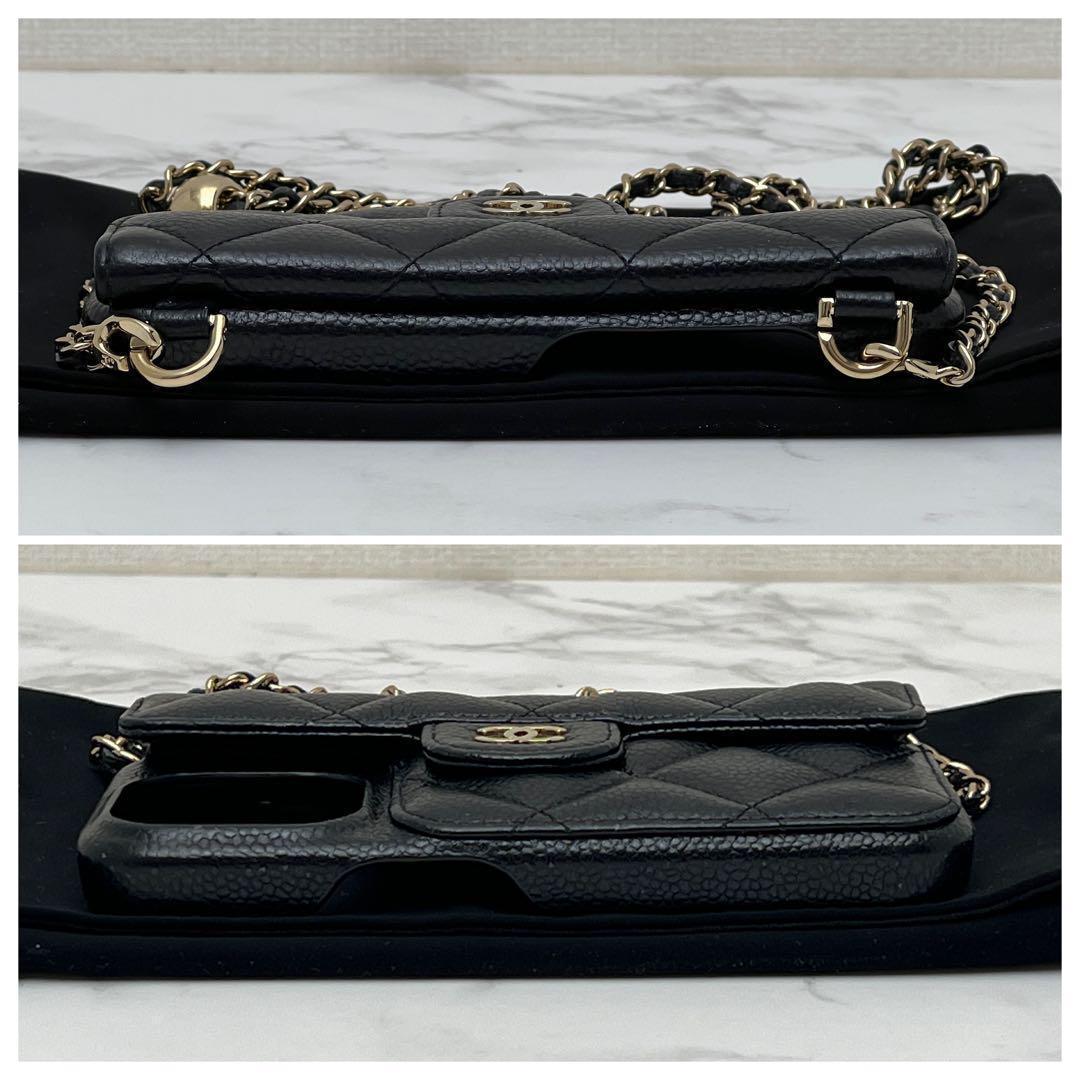 シャネル マトラッセ キャビアスキン iPhone15Proケース カードケース