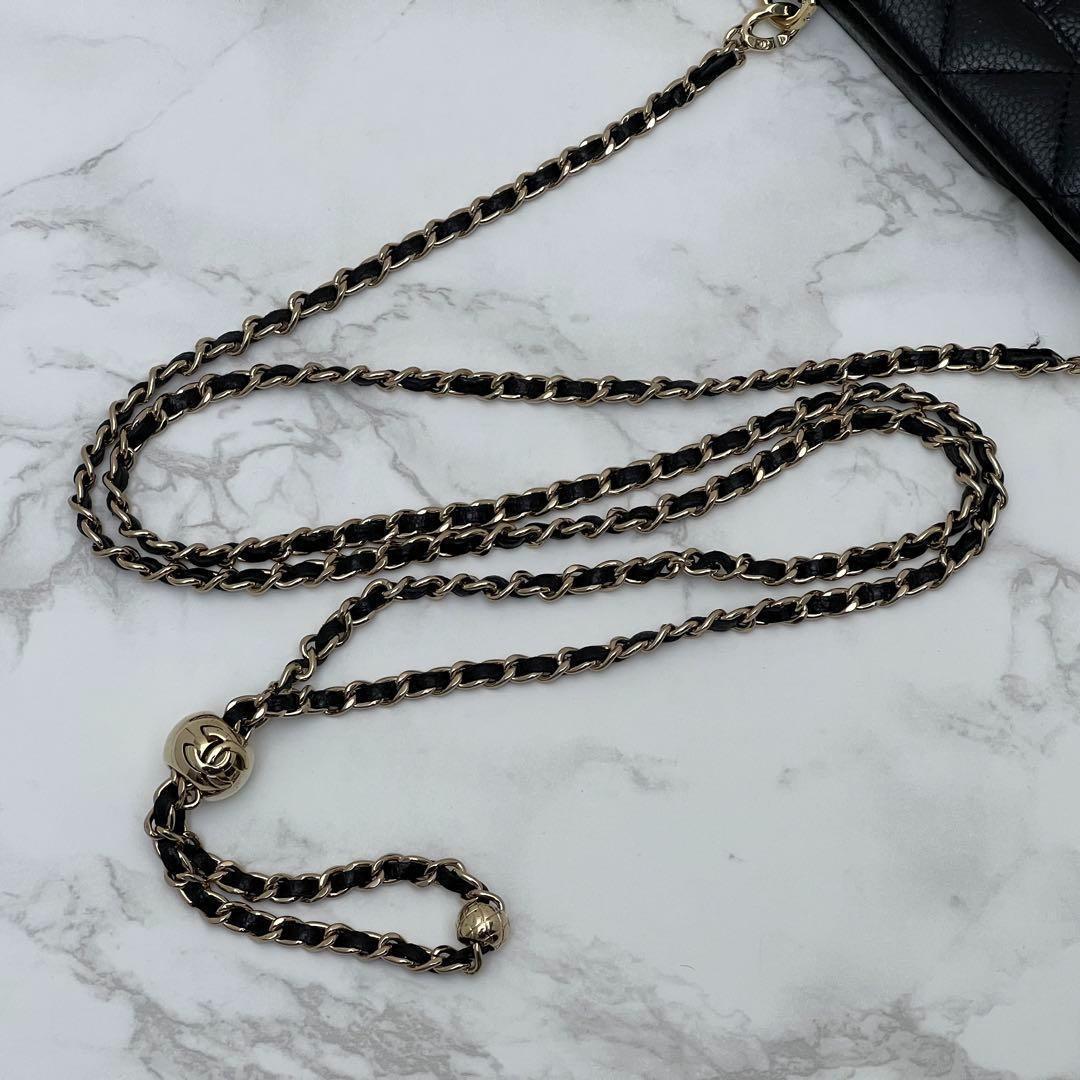 シャネル マトラッセ キャビアスキン iPhone15Proケース カードケース