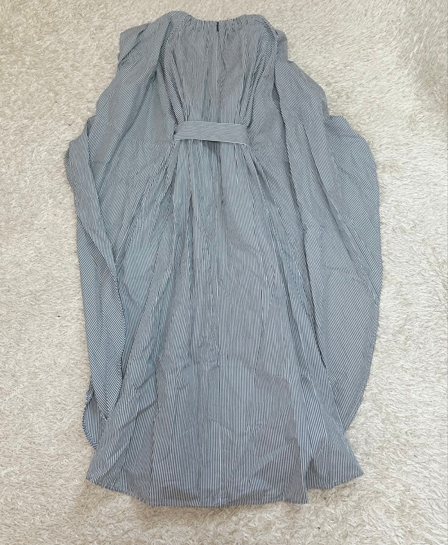 極美品　support surface ストライプ　ドレープワンピース　グリーン