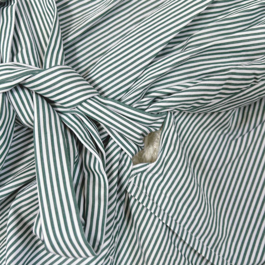 極美品　support surface ストライプ　ドレープワンピース　グリーン