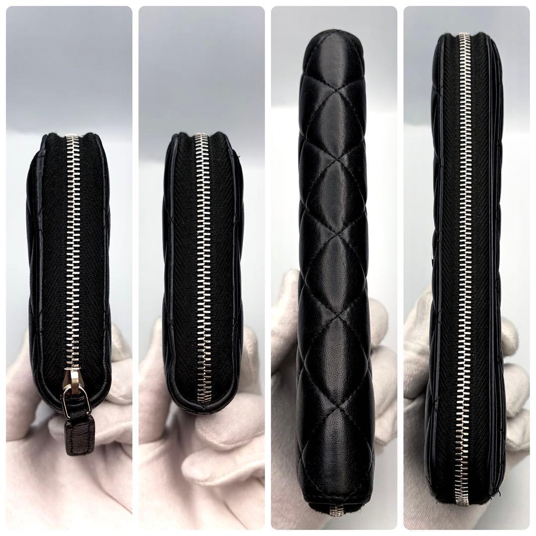 【新品未使用✨】CHANELマトラッセラムスキンラウンドジップ正規品保証Z436