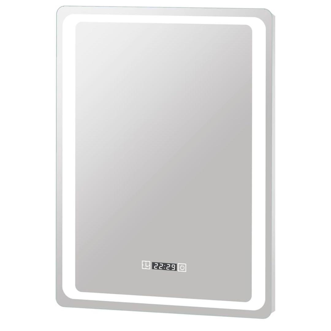 LEDミラー 鏡 浴室鏡 LEDライト付 ウォールミラー 方型 縦掛 70x50