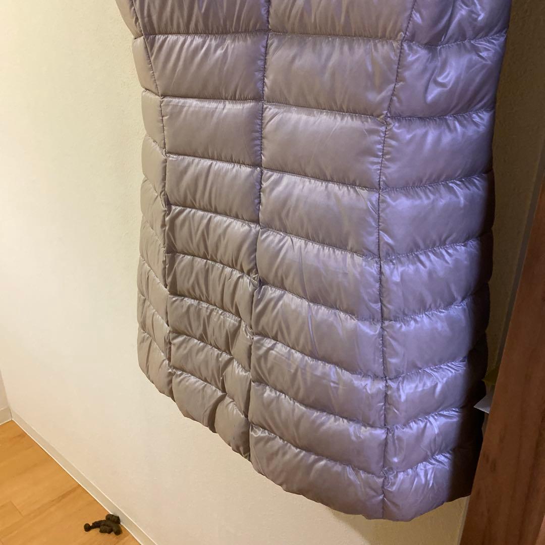 Herno フード付きシルバーキルティングダウンベストロング