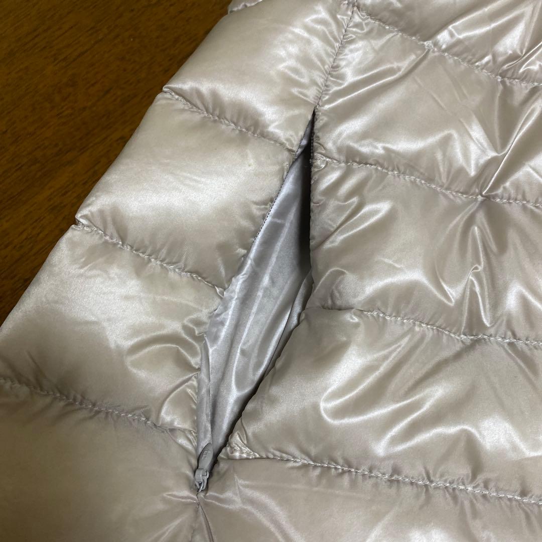 Herno フード付きシルバーキルティングダウンベストロング