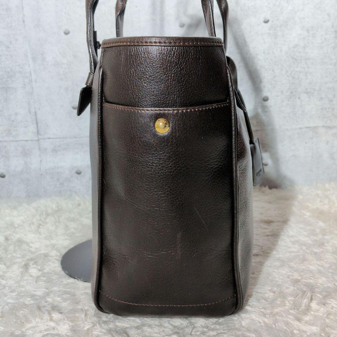 【美品 A4◎】ロエベ　ヘリテージ　トートバッグ　ビッグロゴ　ビジネス　シボ革