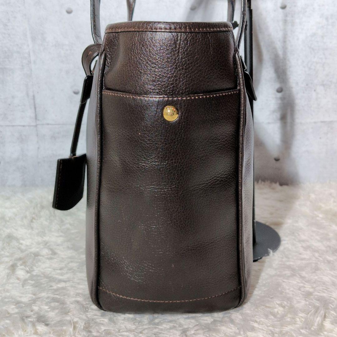 【美品 A4◎】ロエベ　ヘリテージ　トートバッグ　ビッグロゴ　ビジネス　シボ革