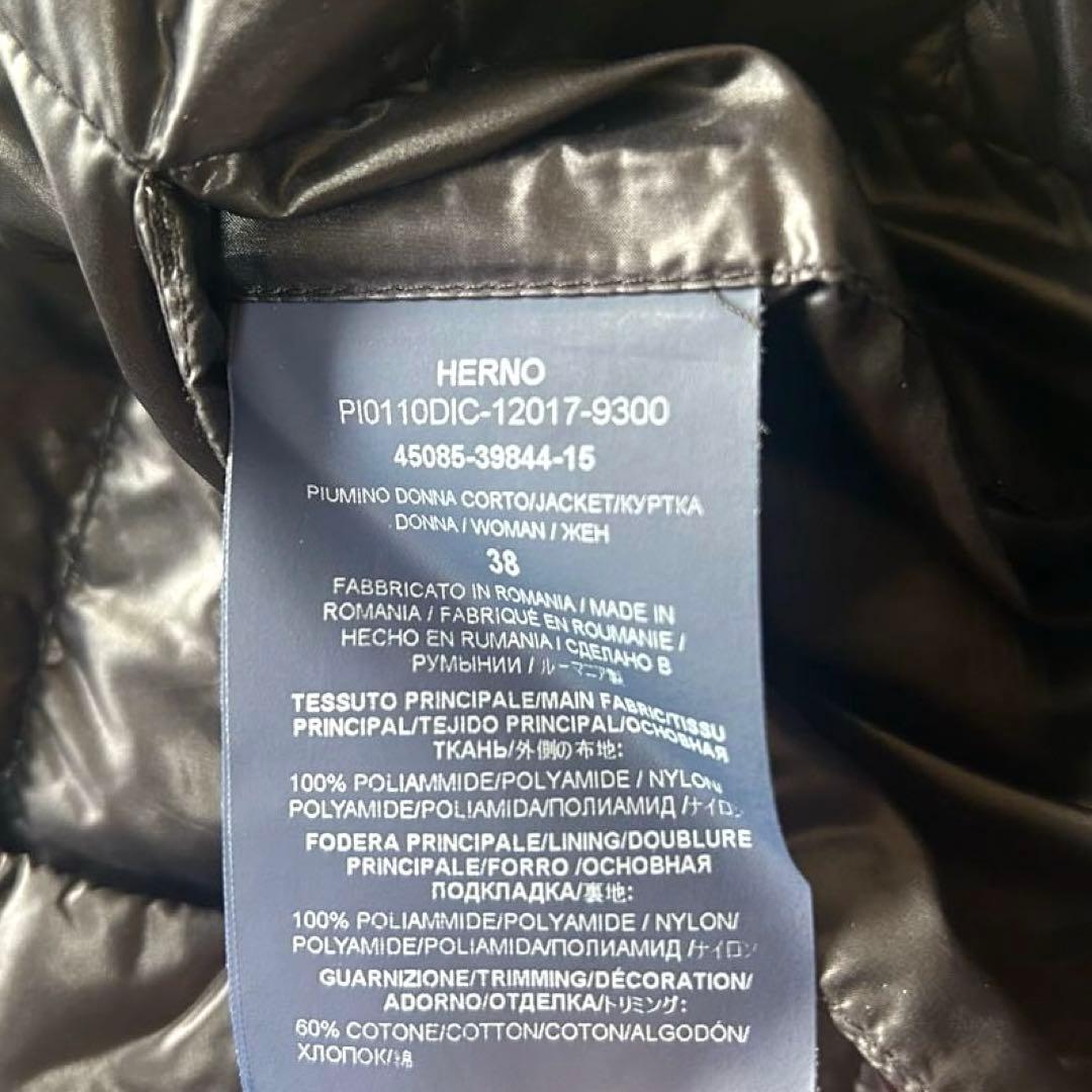 美品 HERNO ICONICO エミリア ケープ ダウンベスト 半袖　38 黒