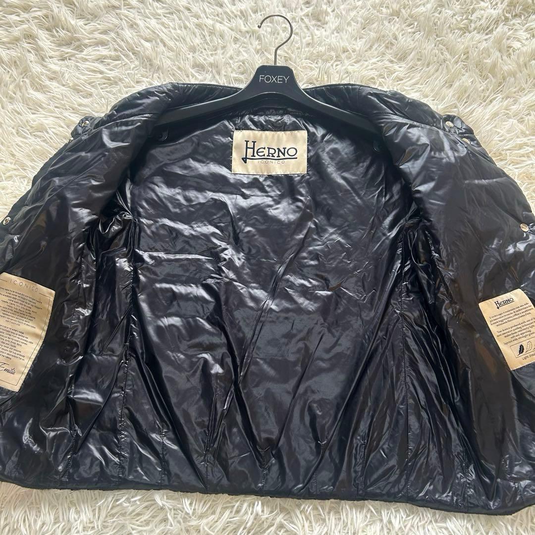 美品 HERNO ICONICO エミリア ケープ ダウンベスト 半袖　38 黒