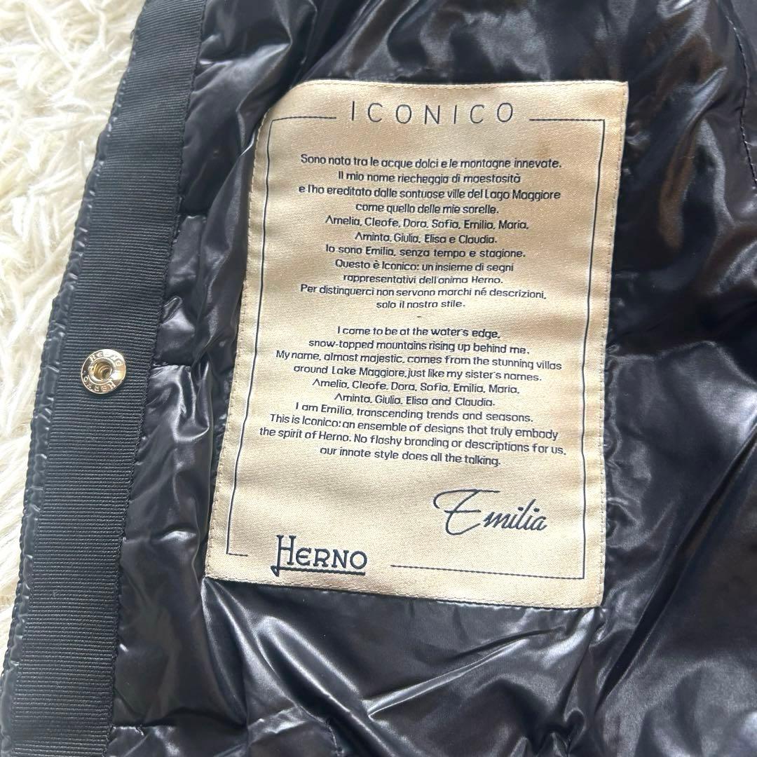 美品 HERNO ICONICO エミリア ケープ ダウンベスト 半袖　38 黒