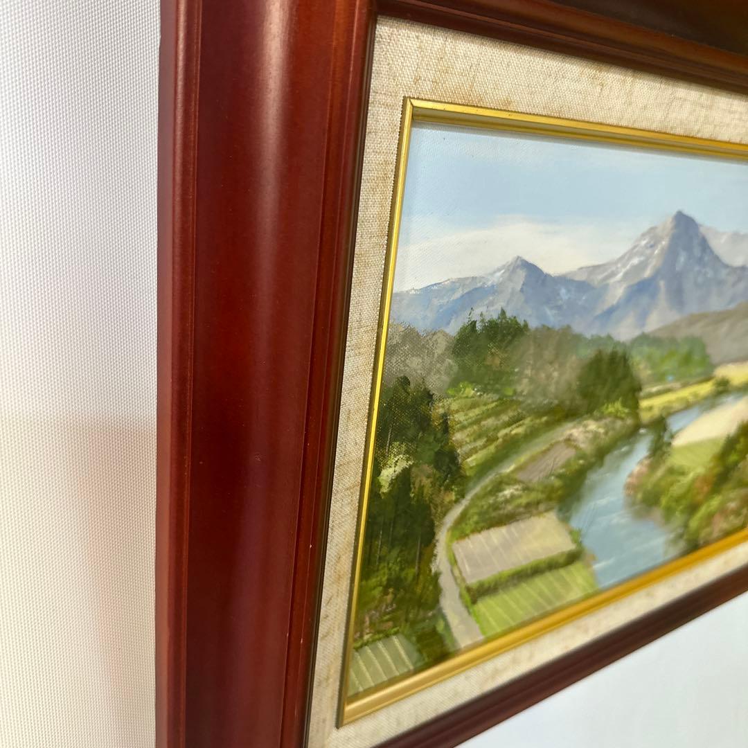 作家作品　岩崎千明　真作保証　風景画　北アルプス　肉筆　油彩　絵画　美術品