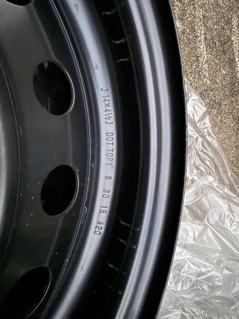 新車外し スズキ14インチ ブラック 鉄 スチールホイール 4本セット 軽自動車