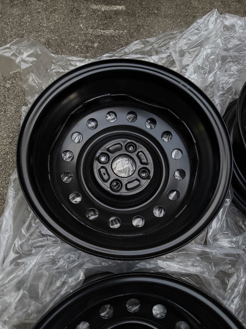 新車外し スズキ14インチ ブラック 鉄 スチールホイール 4本セット 軽自動車