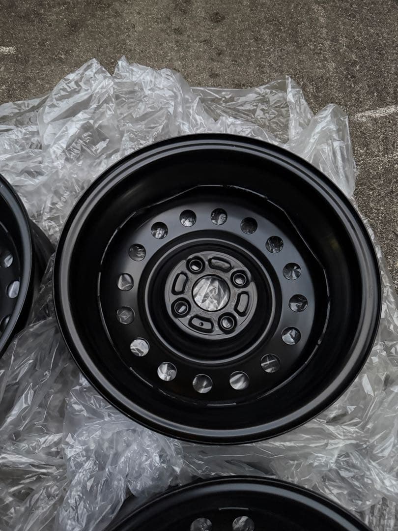 新車外し スズキ14インチ ブラック 鉄 スチールホイール 4本セット 軽自動車