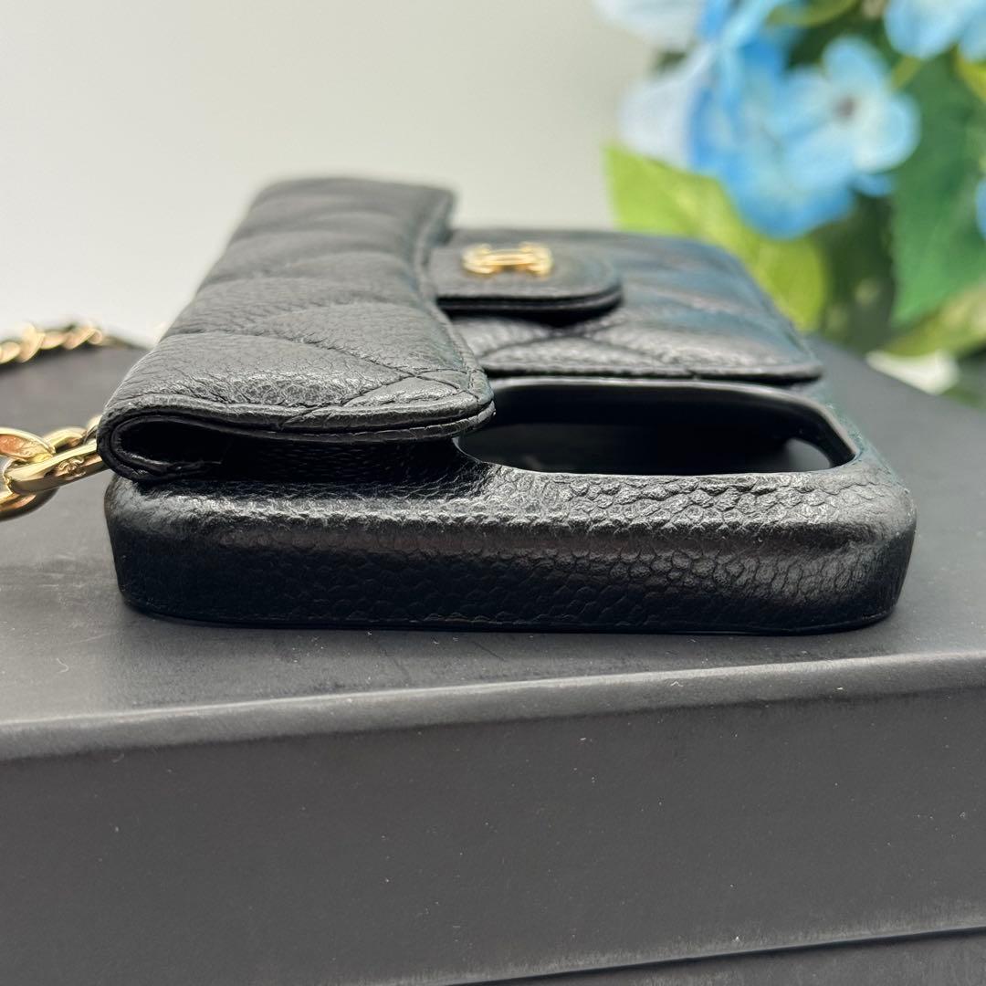 シャネル iPhone15Pro MAX キャビアスキン スマホケース 0952