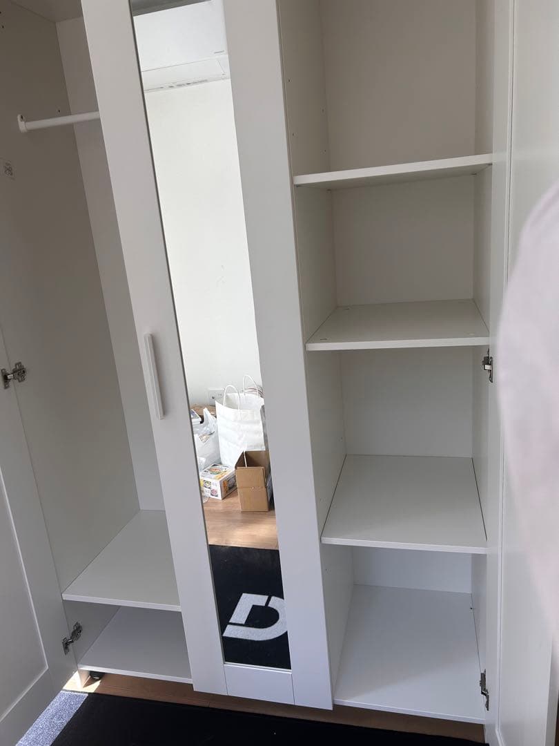 直接引取限定IKEABRIMNESワードローブホワイトミラー付き美品・使用6ヶ月