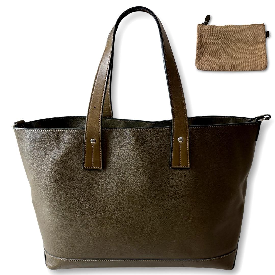 SOMES SADDLE トートバッグ レザー 革 本革 オリーブ カーキ