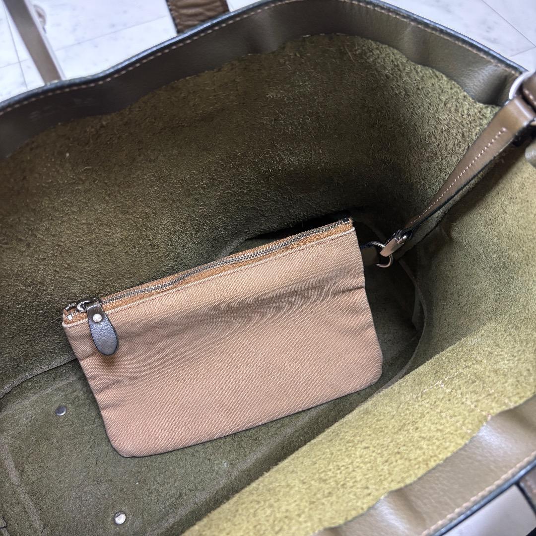 SOMES SADDLE トートバッグ レザー 革 本革 オリーブ カーキ