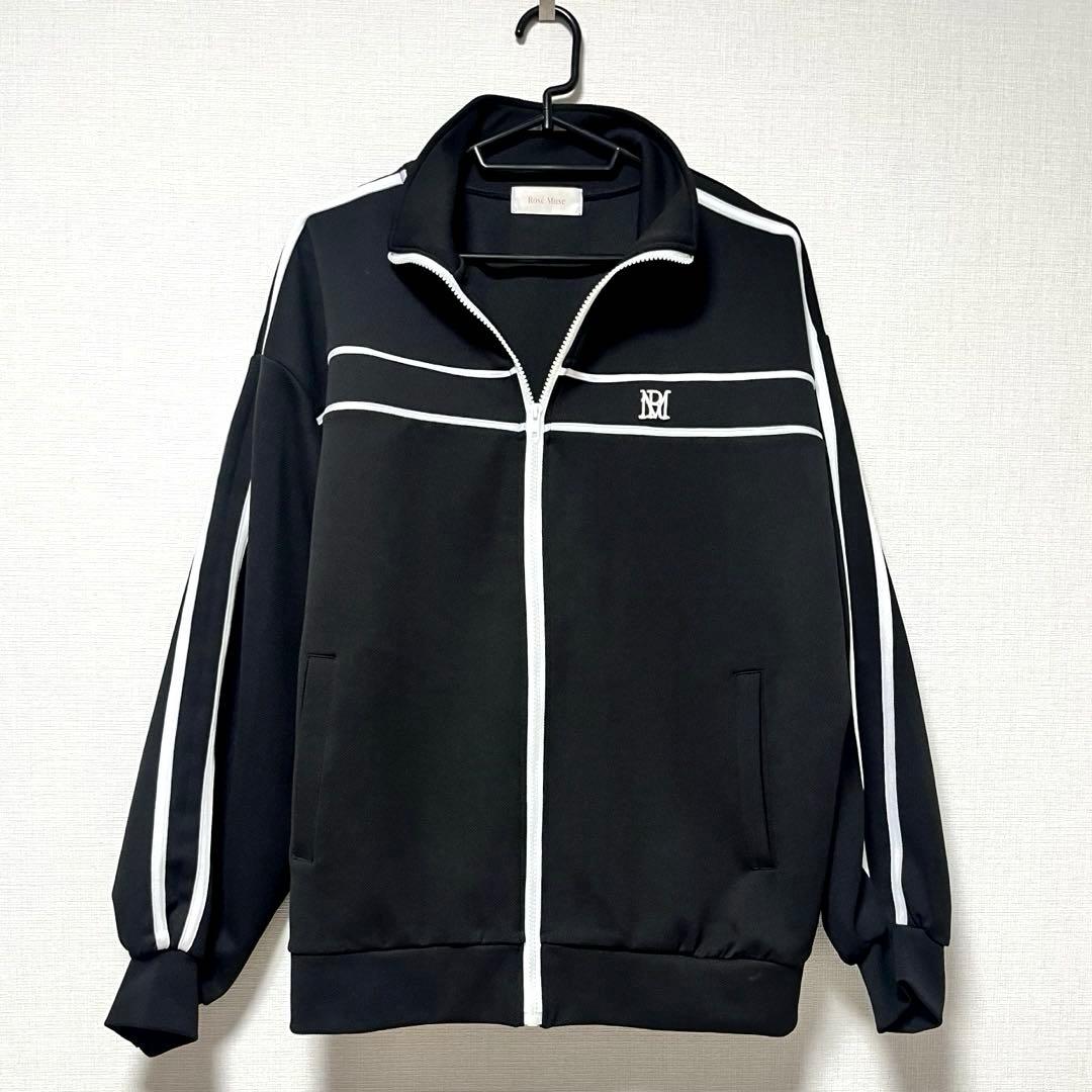 【美品】Rosé Muse パイピング ジャージー アウター FREE 黒×白