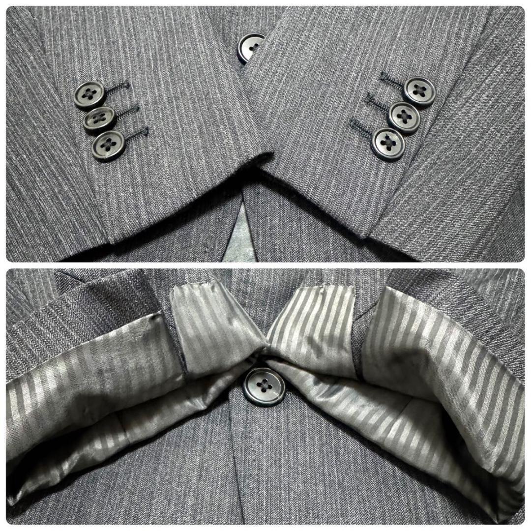 早い者勝ち！　極美品　ザ スーツ カンパニー　3ピース　グレー　ストライプ