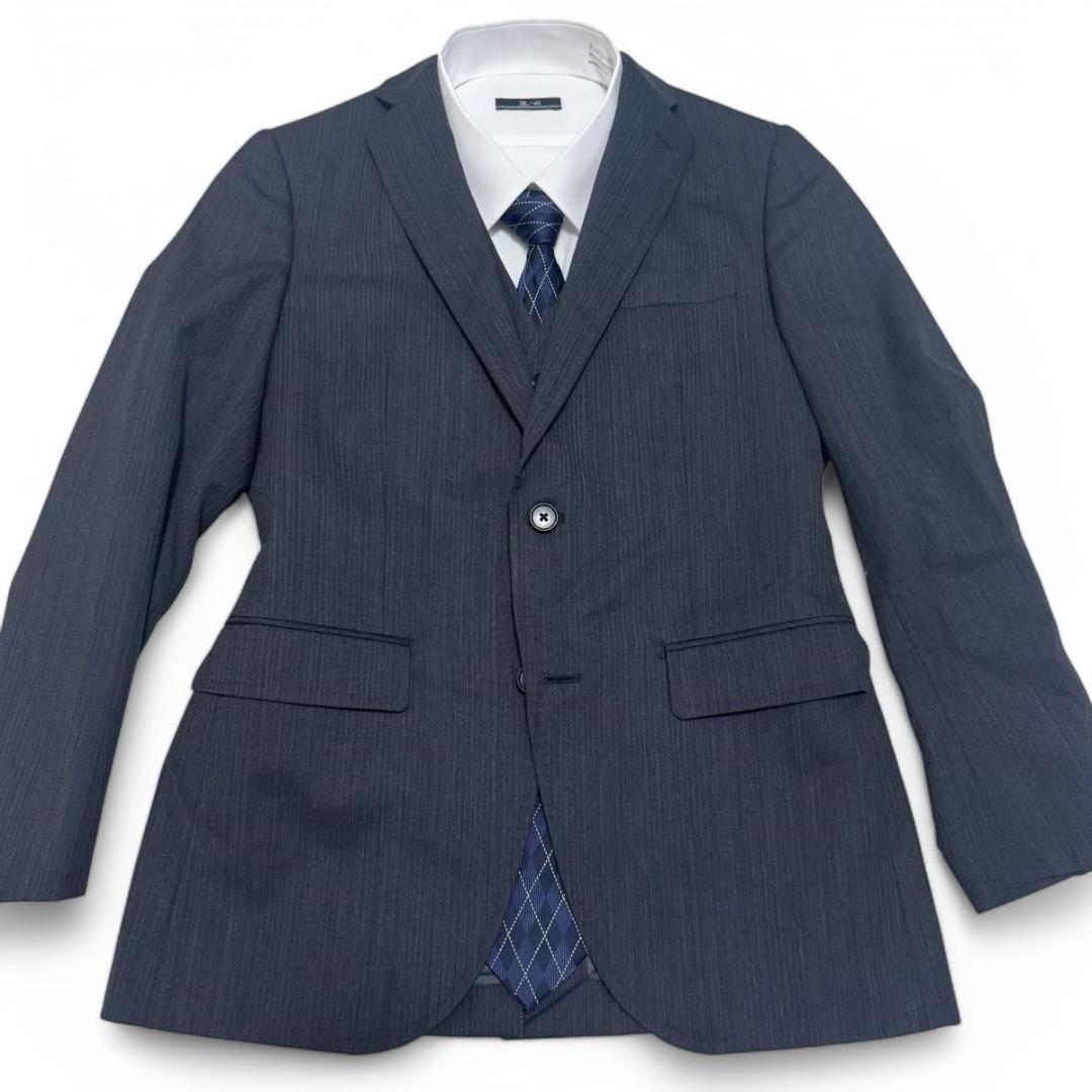 早い者勝ち！　極美品　ザ スーツ カンパニー　3ピース　グレー　ストライプ