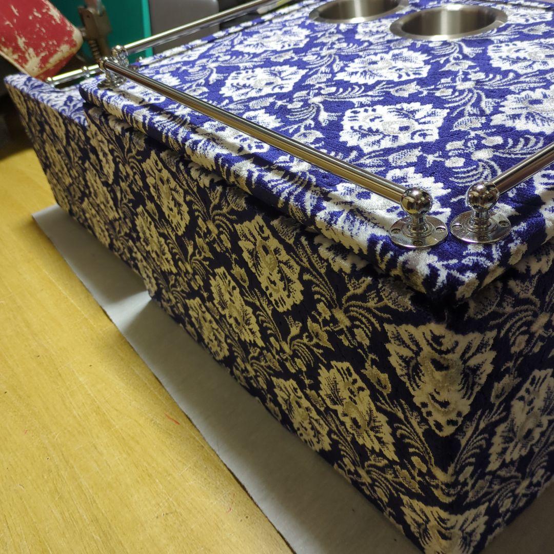 【桃か剣】コンソールBOX棚3点セット【新格子濃紺】