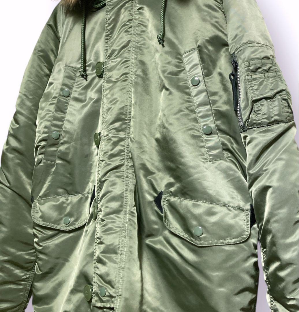 美品 未使用 アルファ ALPHA インダストリーズ N3-B セージ L