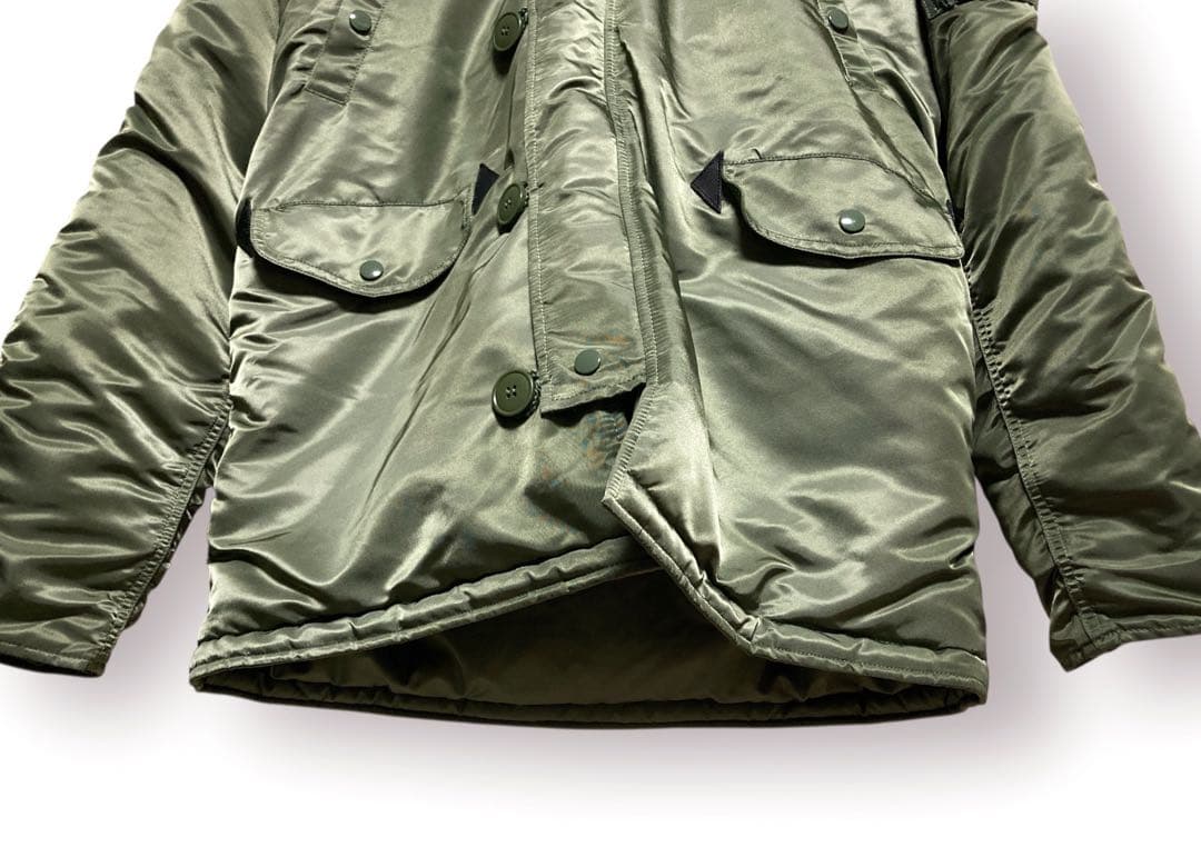 美品 未使用 アルファ ALPHA インダストリーズ N3-B セージ L