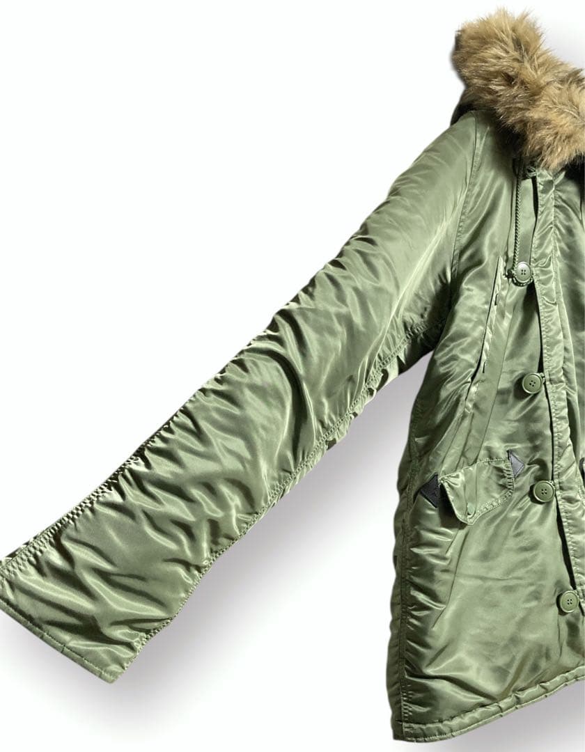 美品 未使用 アルファ ALPHA インダストリーズ N3-B セージ L