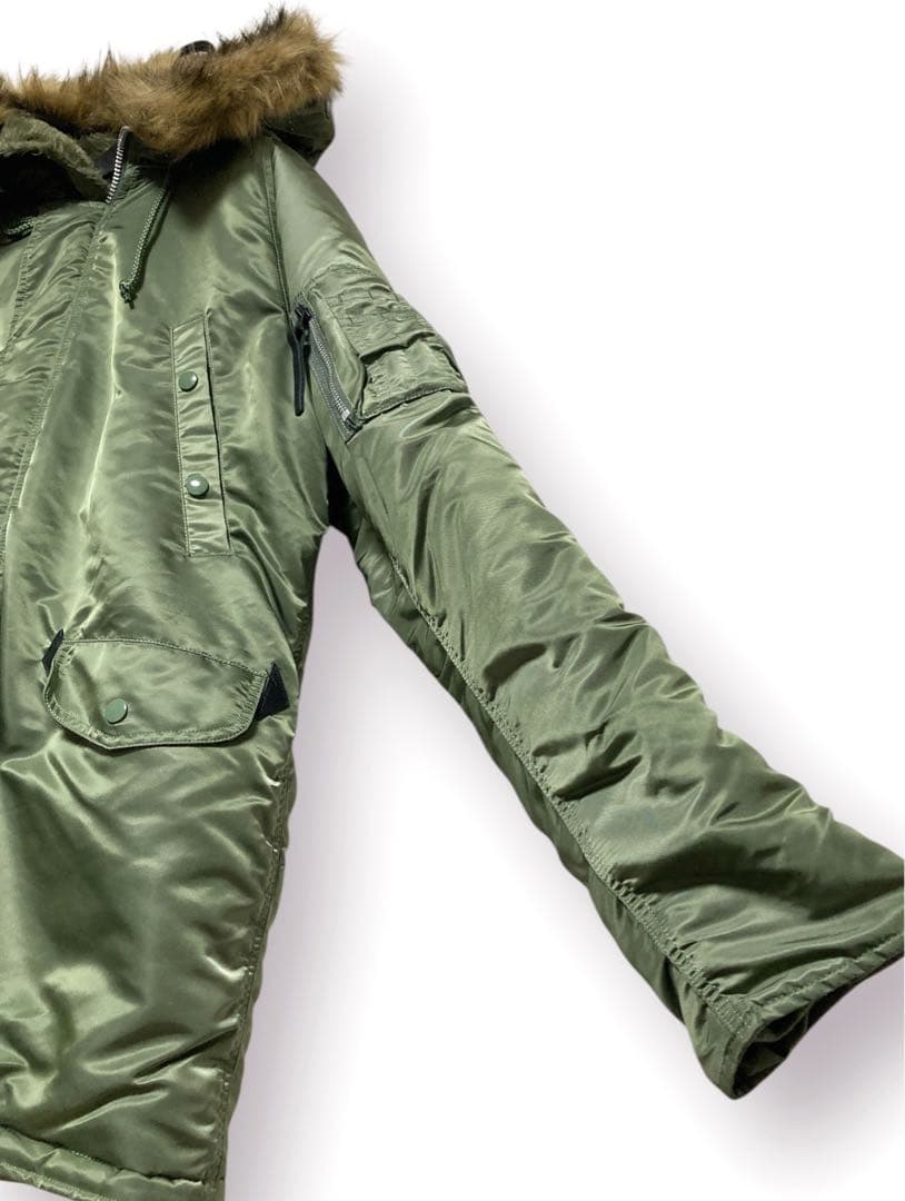 美品 未使用 アルファ ALPHA インダストリーズ N3-B セージ L