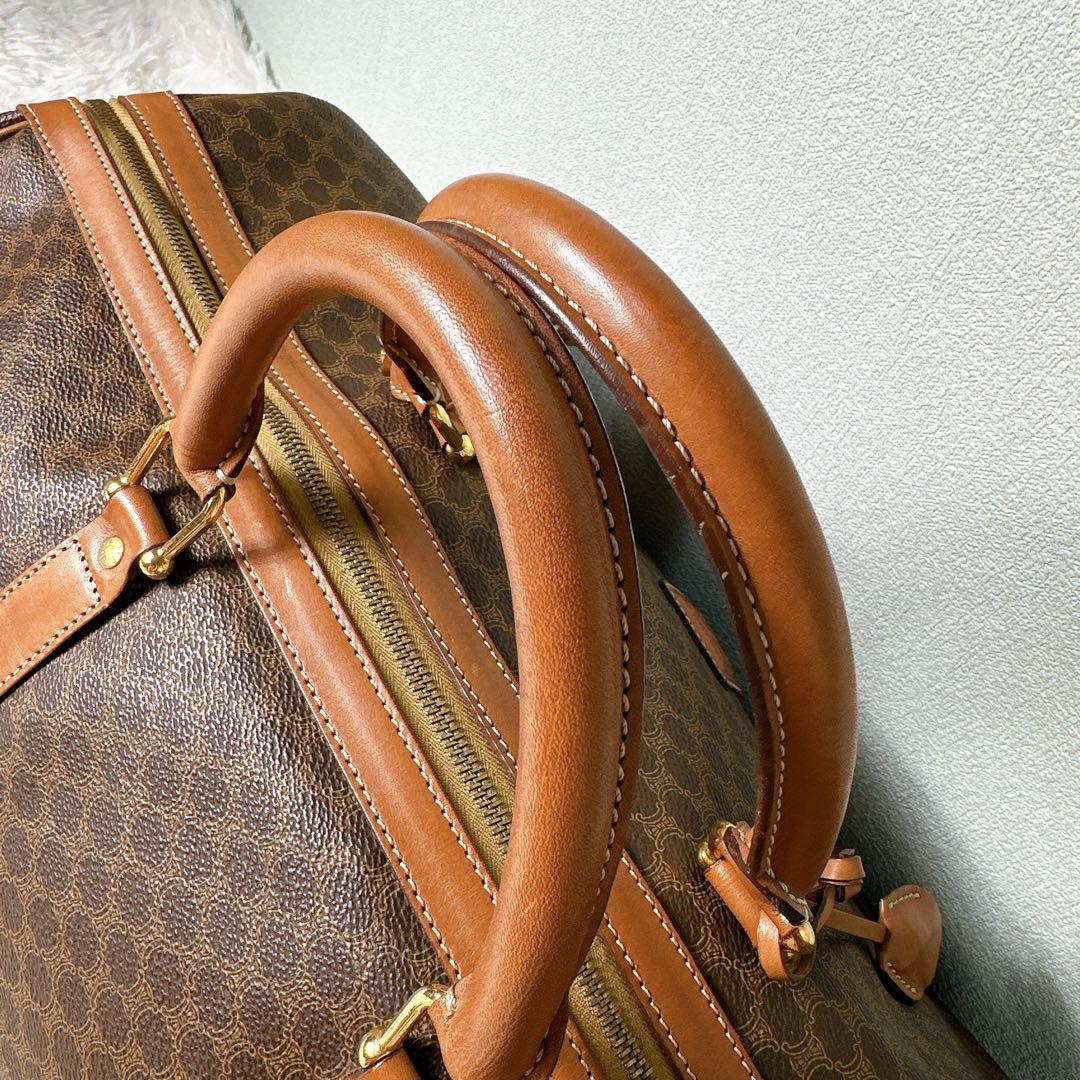 美品✨セリーヌ ボストンバック 大容量 マカダム柄 トリオンフ 鍵付 ネームタグ