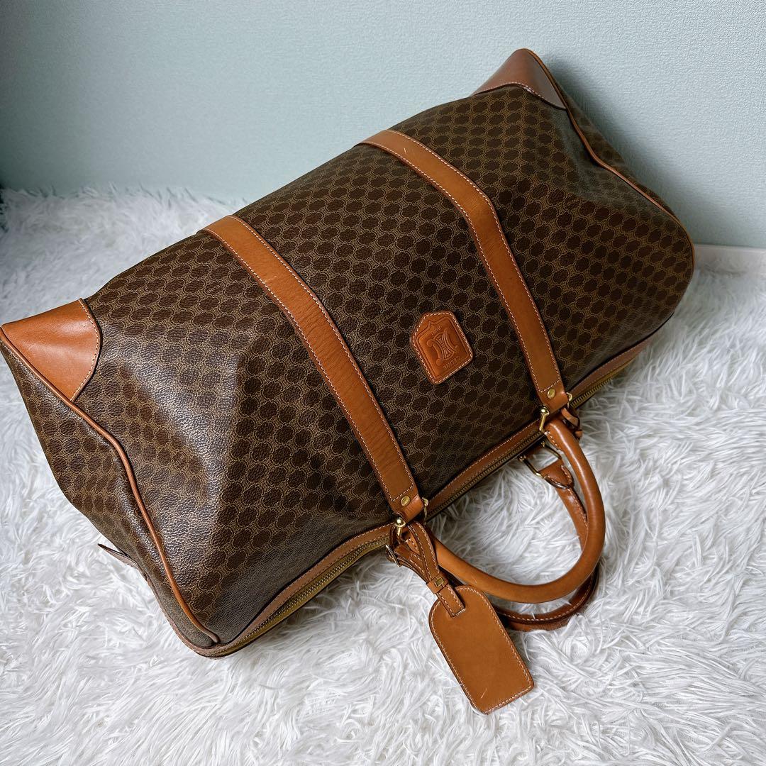 美品✨セリーヌ ボストンバック 大容量 マカダム柄 トリオンフ 鍵付 ネームタグ