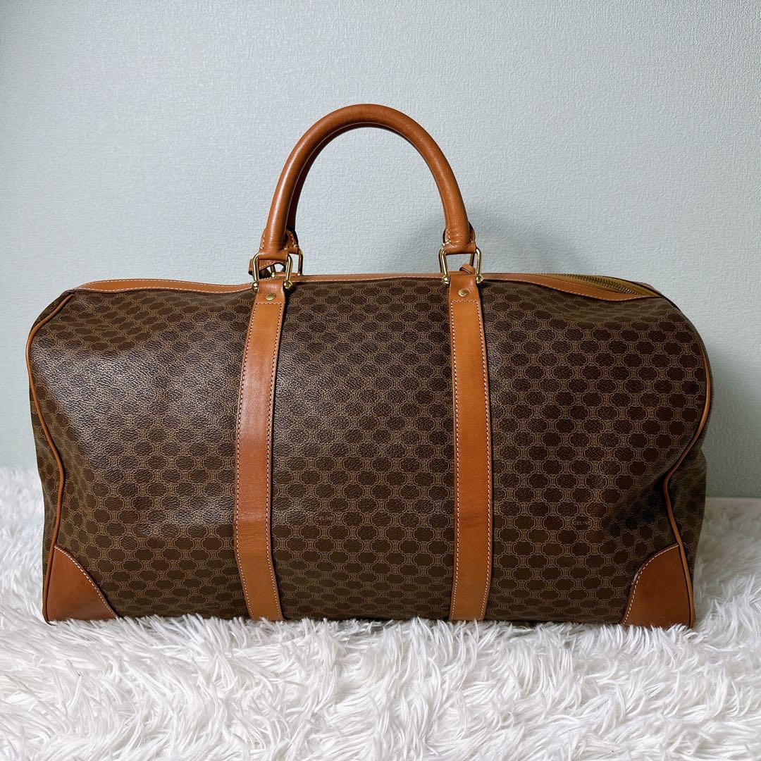 美品✨セリーヌ ボストンバック 大容量 マカダム柄 トリオンフ 鍵付 ネームタグ