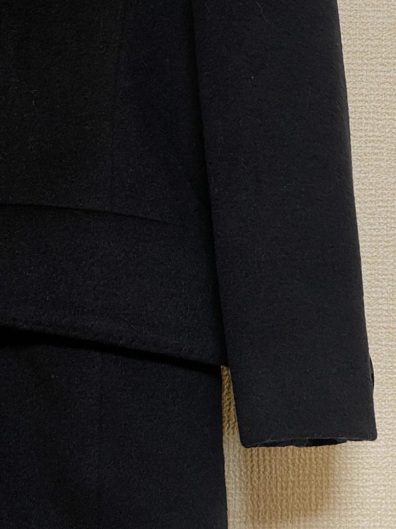 7号 クリスチャンディオール カシミヤ混 チェスターコート ブラック ネイビー