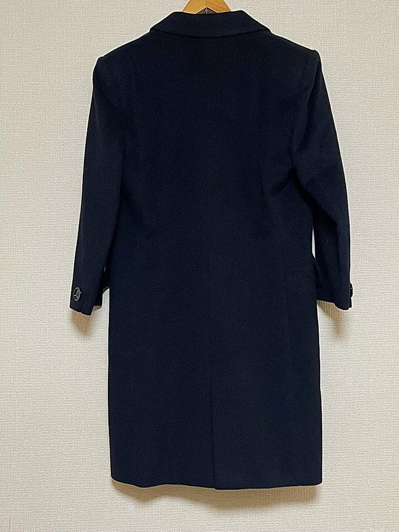 7号 クリスチャンディオール カシミヤ混 チェスターコート ブラック ネイビー