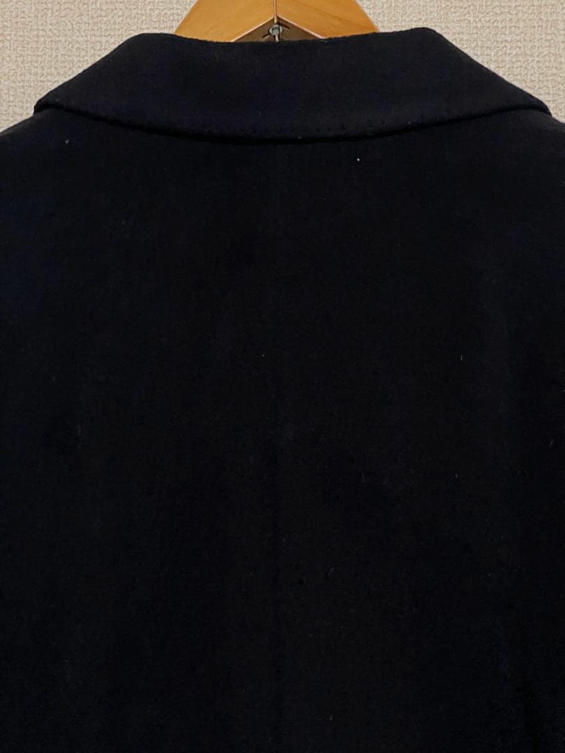 7号 クリスチャンディオール カシミヤ混 チェスターコート ブラック ネイビー