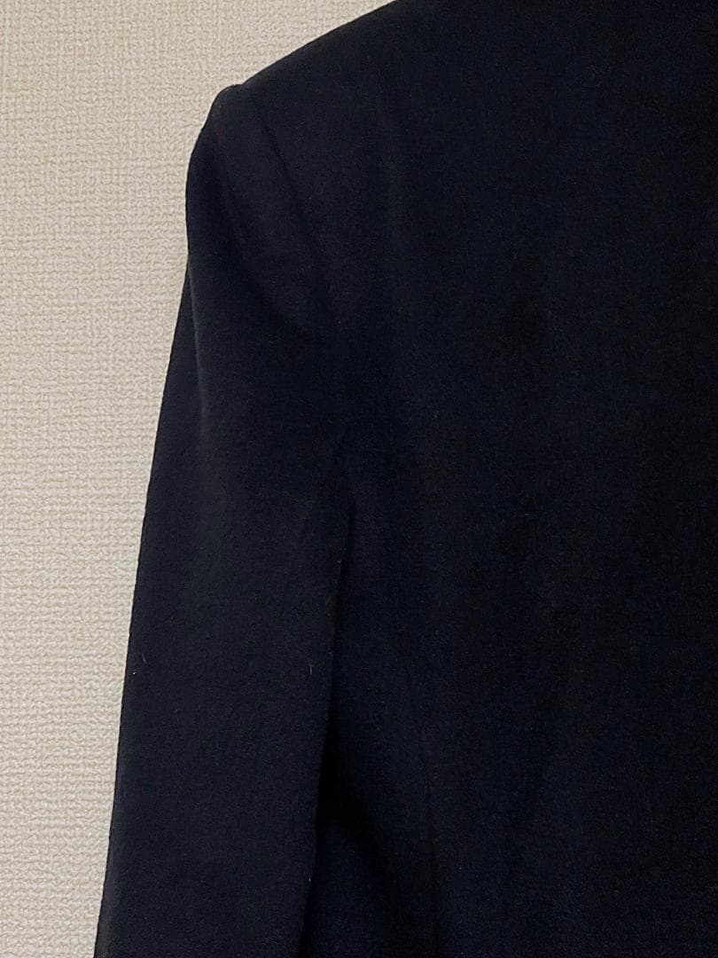 7号 クリスチャンディオール カシミヤ混 チェスターコート ブラック ネイビー