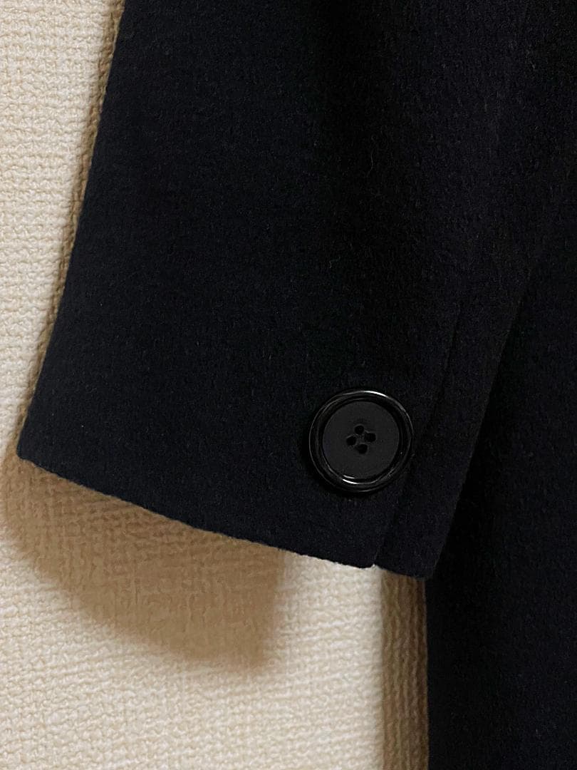 7号 クリスチャンディオール カシミヤ混 チェスターコート ブラック ネイビー