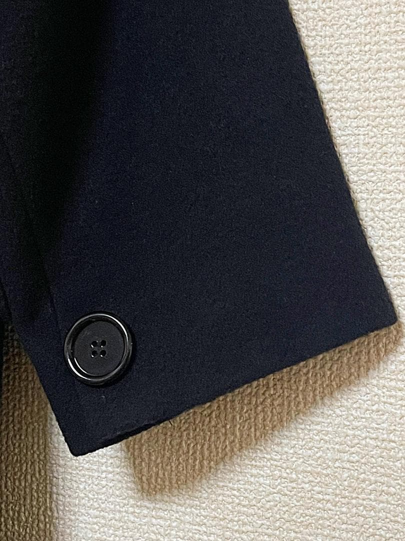 7号 クリスチャンディオール カシミヤ混 チェスターコート ブラック ネイビー