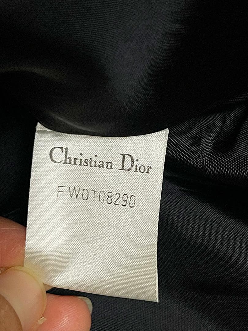 7号 クリスチャンディオール カシミヤ混 チェスターコート ブラック ネイビー