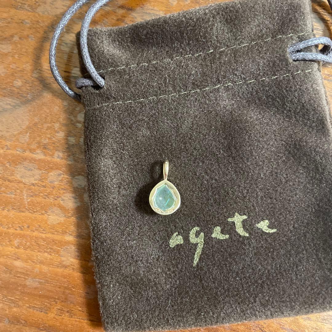 新品　アガット agete 現行品　K10 クォーツ　ラブラドライト チャーム