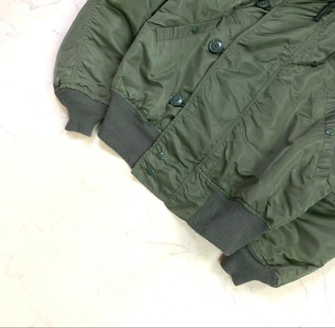 90s USA製 アルファ N-2B フライトジャケット カーキ S　D529