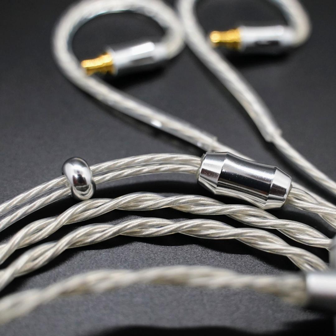 最高峰グレード 7N超冷凍製単結晶銅銀メッキケーブル IE500/4.4mmL字
