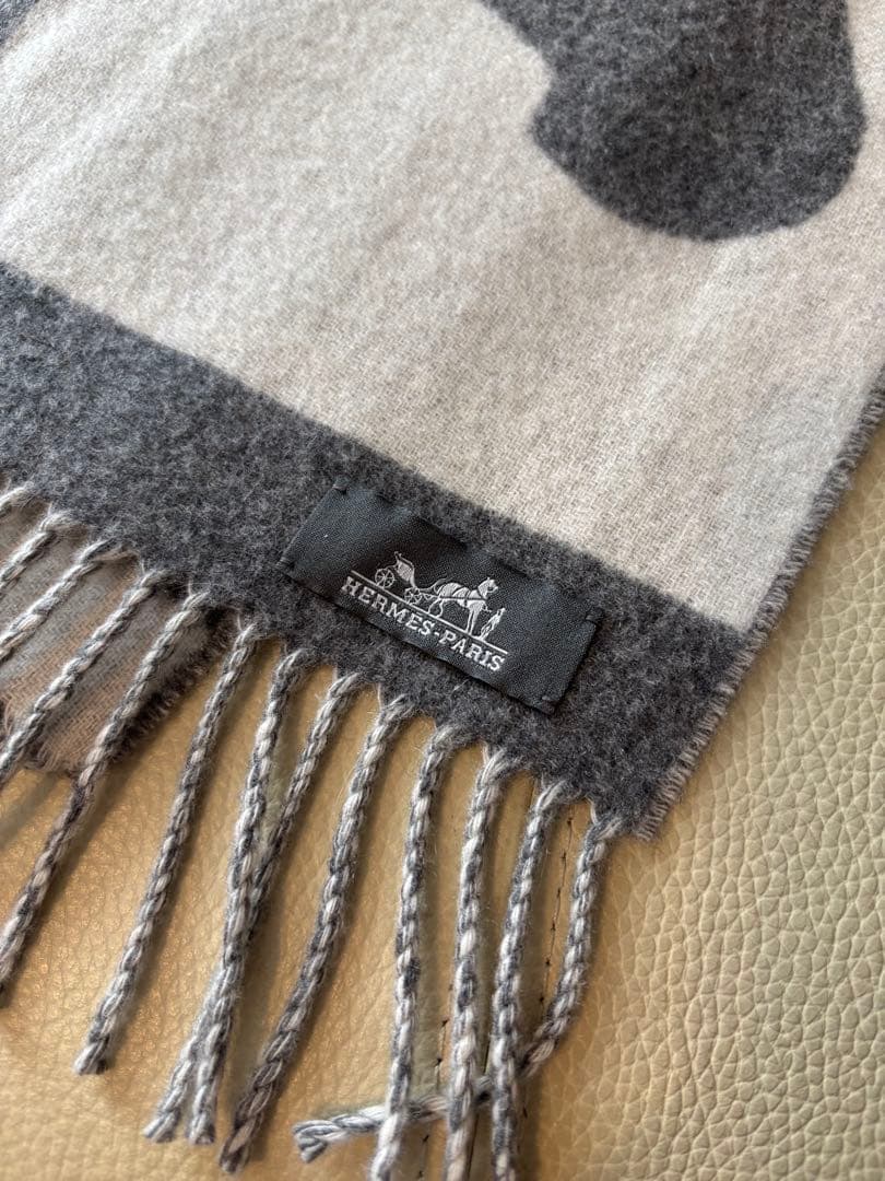 エルメス♡ラブストーリー♡マフラー♡美品♡グレー